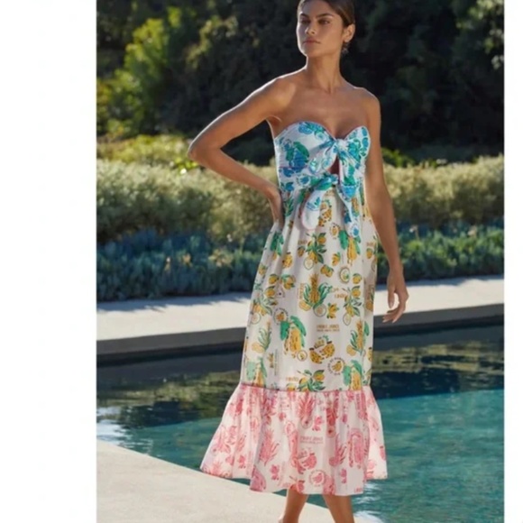 FARM Rio Other - NWT Farm Rio Tiered Cutout Cover-Up Midi Dress